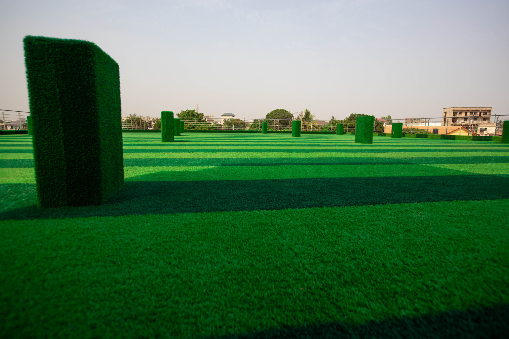 Landscaped outdoor grounds at Glass Gardens